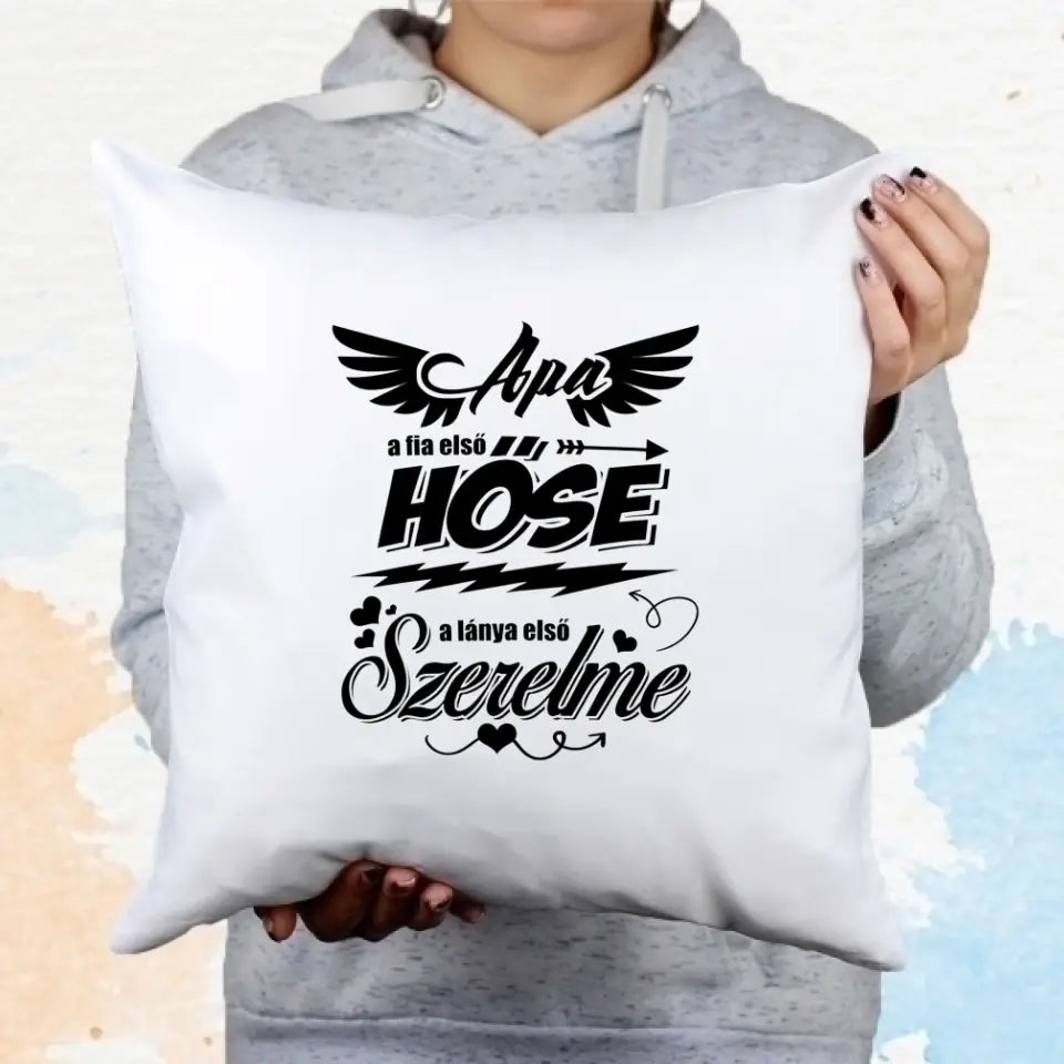 Apák napi feliratos párna választható mintával