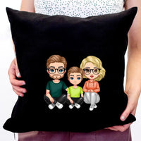 Cuki karakteres fiús család párna