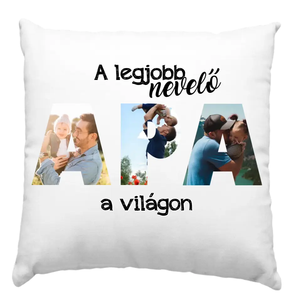 Apák napi fényképes párna nevelőapáknak