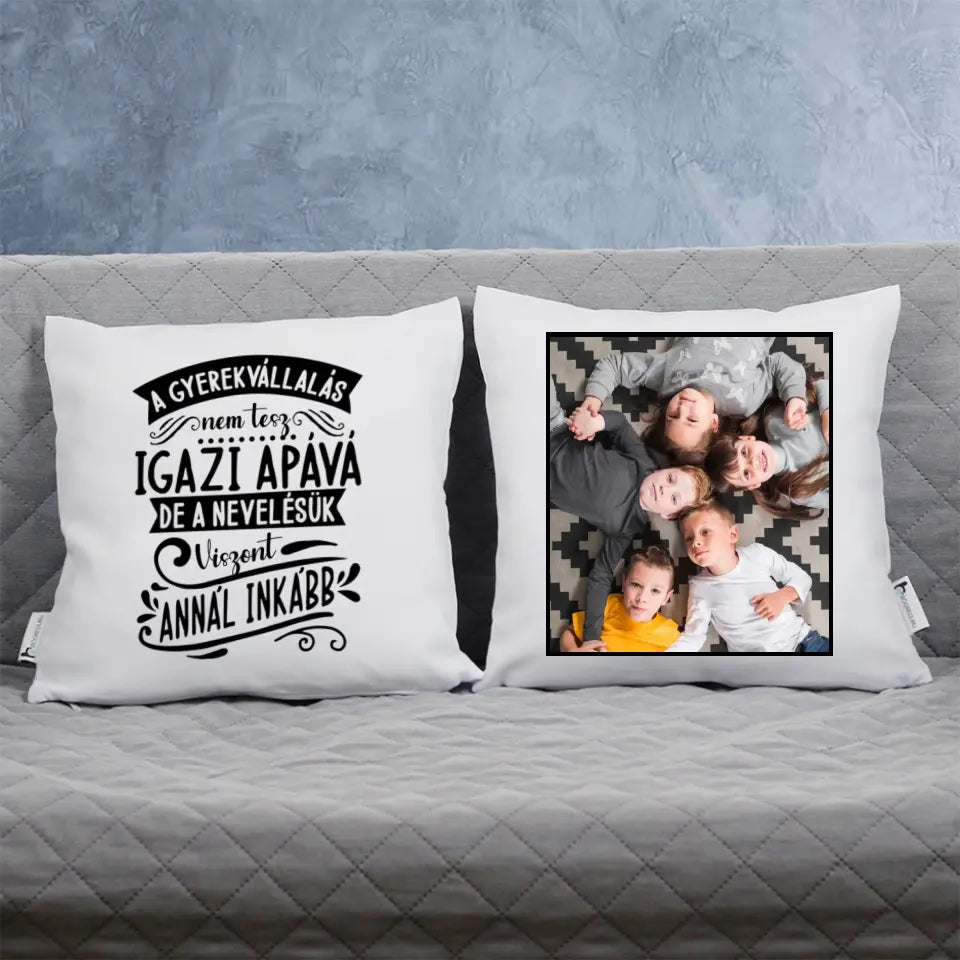 Apa az én szuperhősöm kétoldalas apák napi ajándékötlet párna