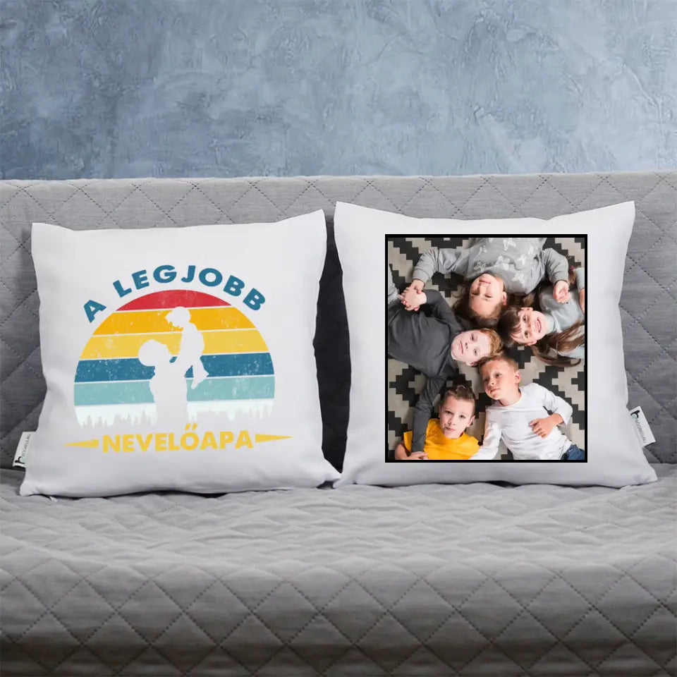 A legjobb nevelőapa kétoldalas fotós párna