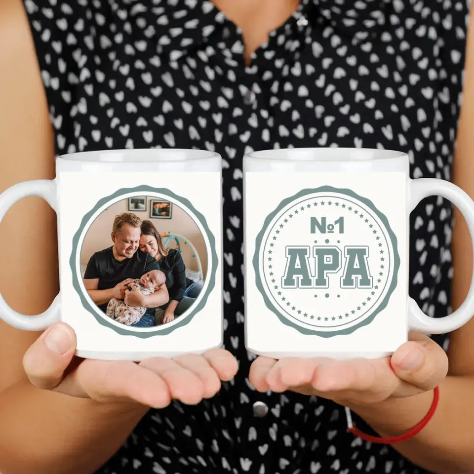 Egyedi fényképes ajándék bögre apáknak No1 Apa felirattal 