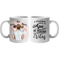 Apa két kisbabával egyedi bögre