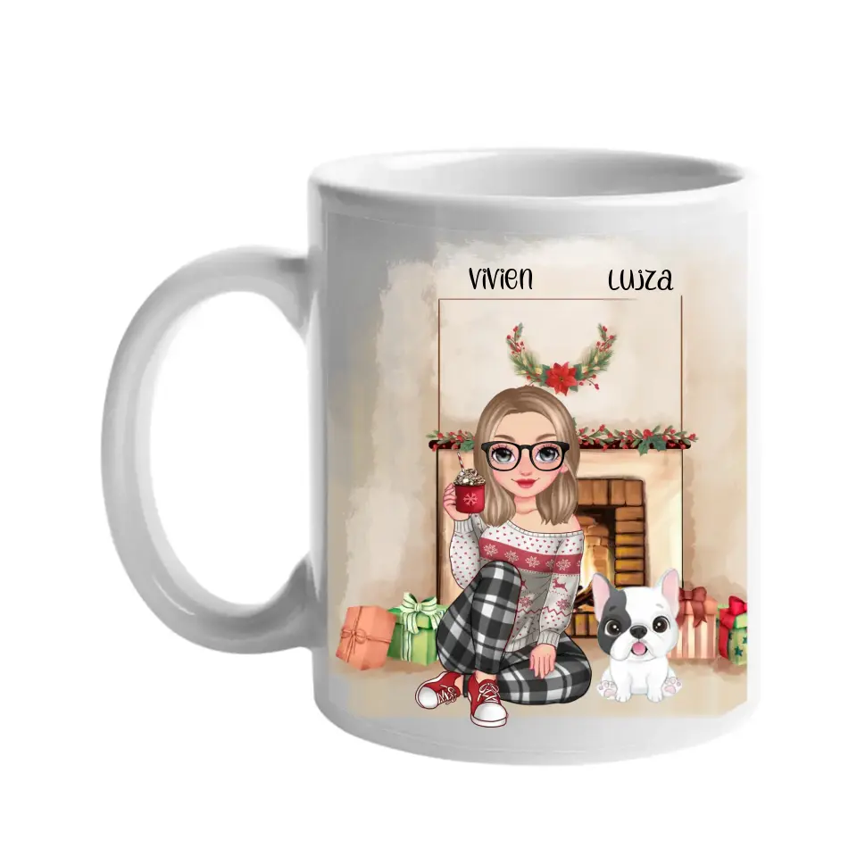 Karácsonyi cuki női gazdis bögre