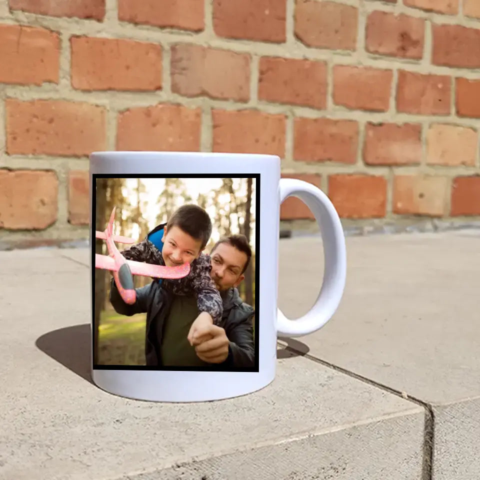 A tettestárs nevelőapa bögre fényképpel