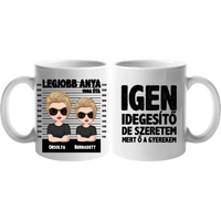 Anya gyermekeivel bögre szerkeszthető karakterekkel