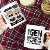 Anya gyermekeivel bögre szerkeszthető karakterekkel