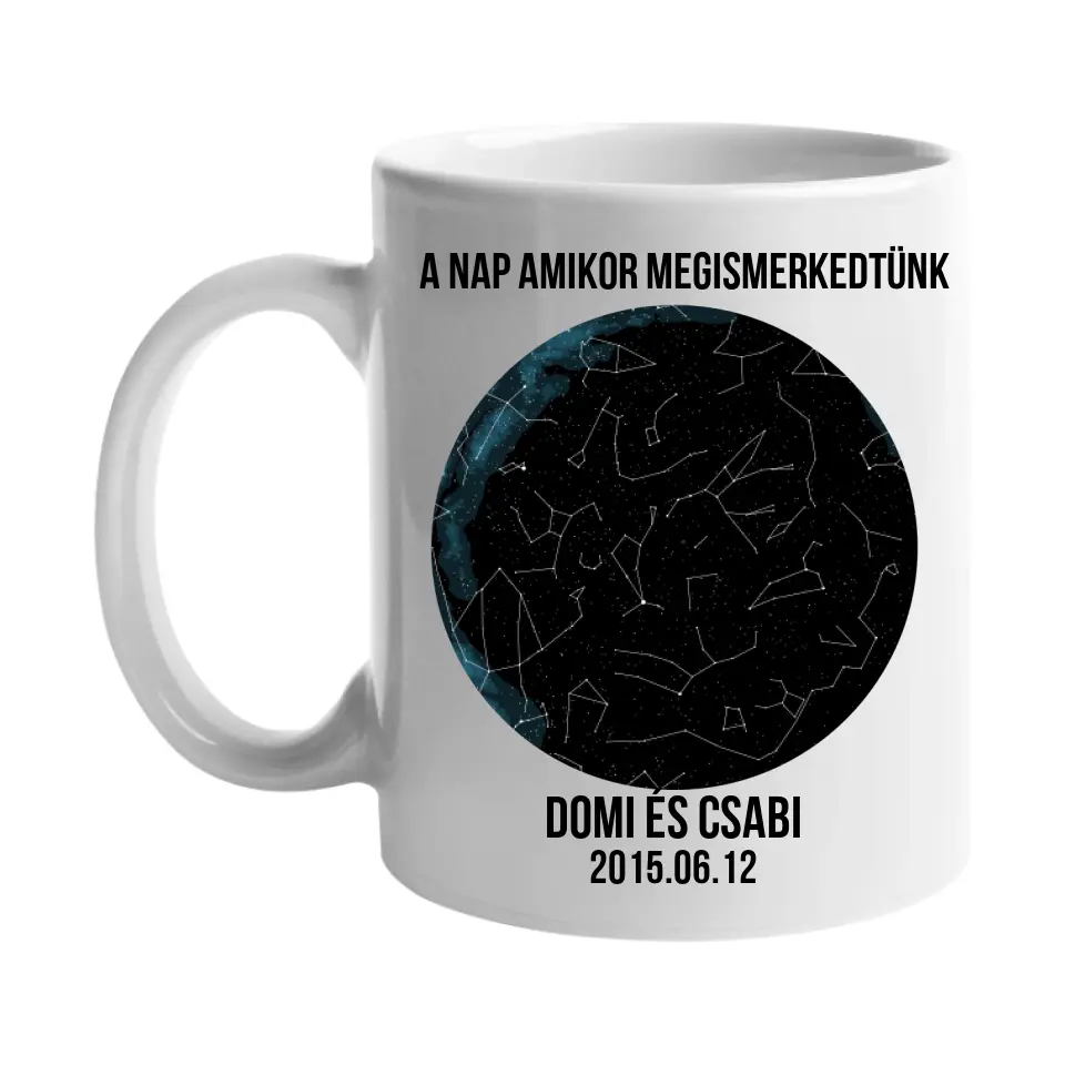Csillagtérképes egyedi bögre