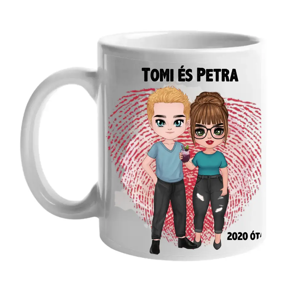 Egyedi cuki páros feliratos bögre