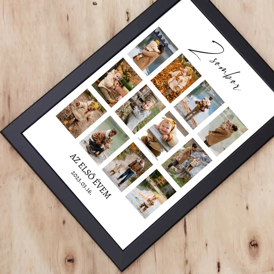 Első év fotókollázs falikép