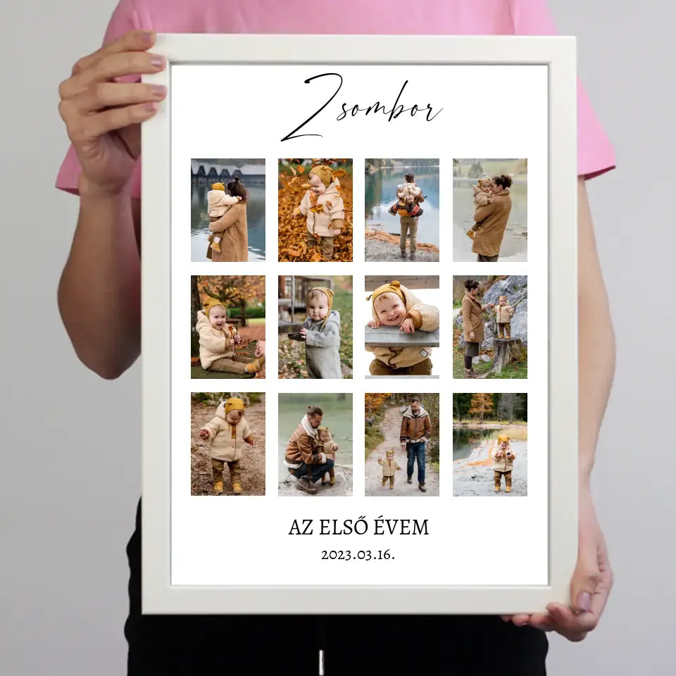 Első év fotókollázs falikép