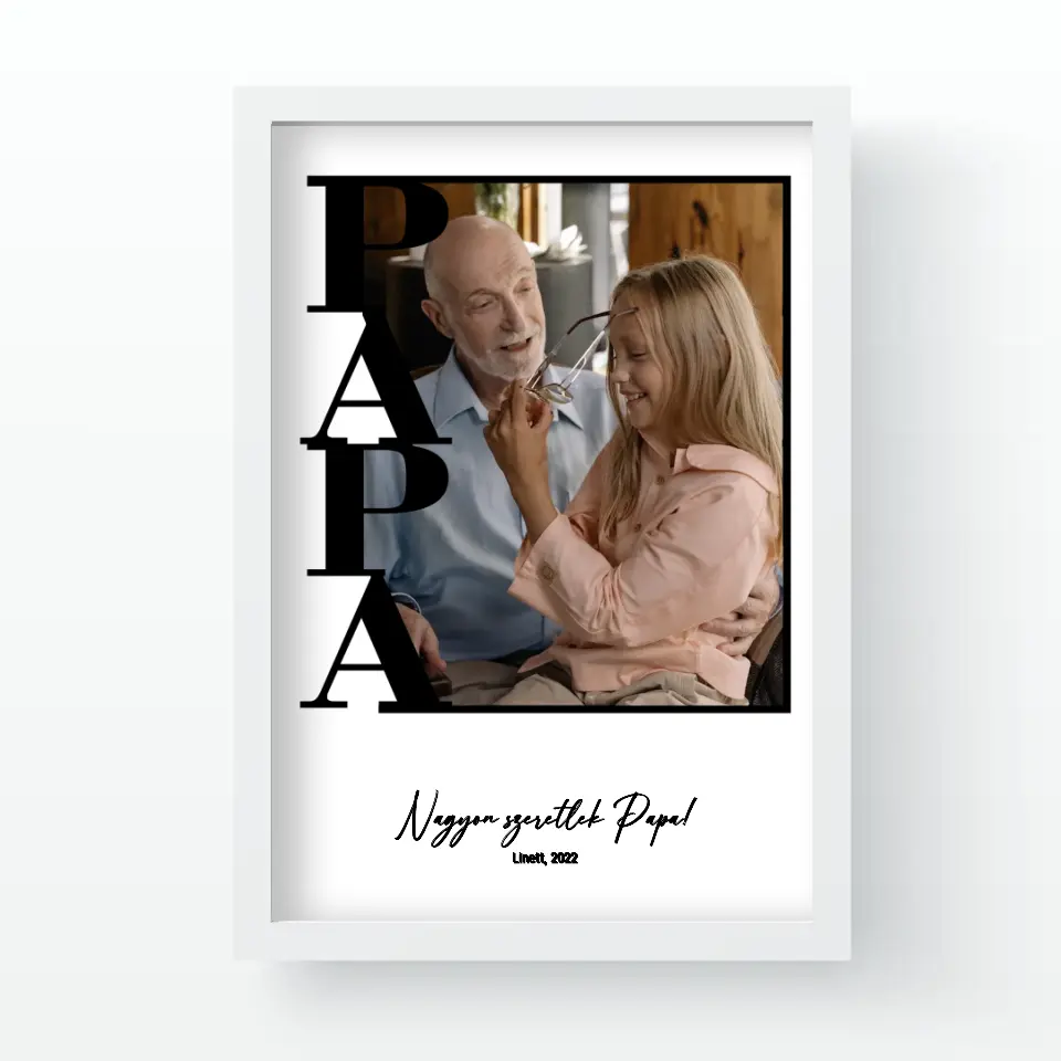 Egy képes Papa falikép keretben