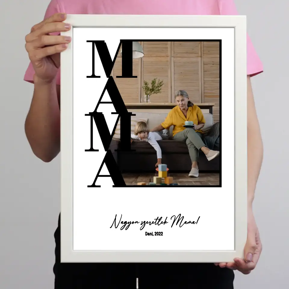 Egy képes Mama falikép keretben