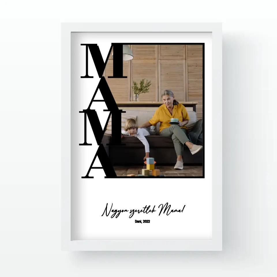 Egy képes Mama falikép keretben