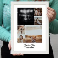 Fotómontázs falikép felirattal