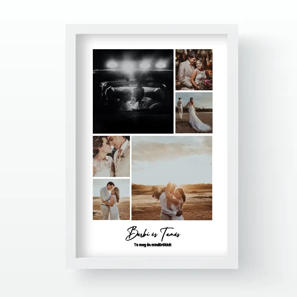 Fotómontázs falikép felirattal