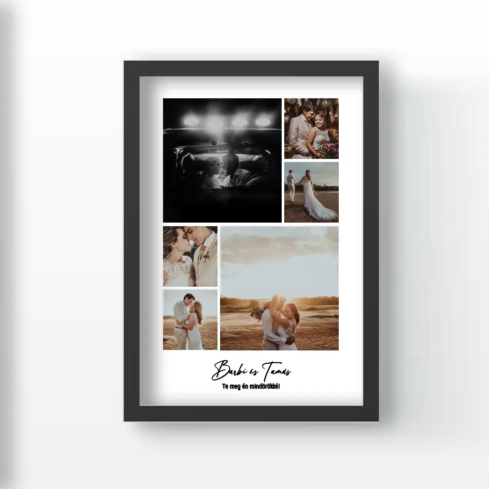 Fotómontázs falikép felirattal