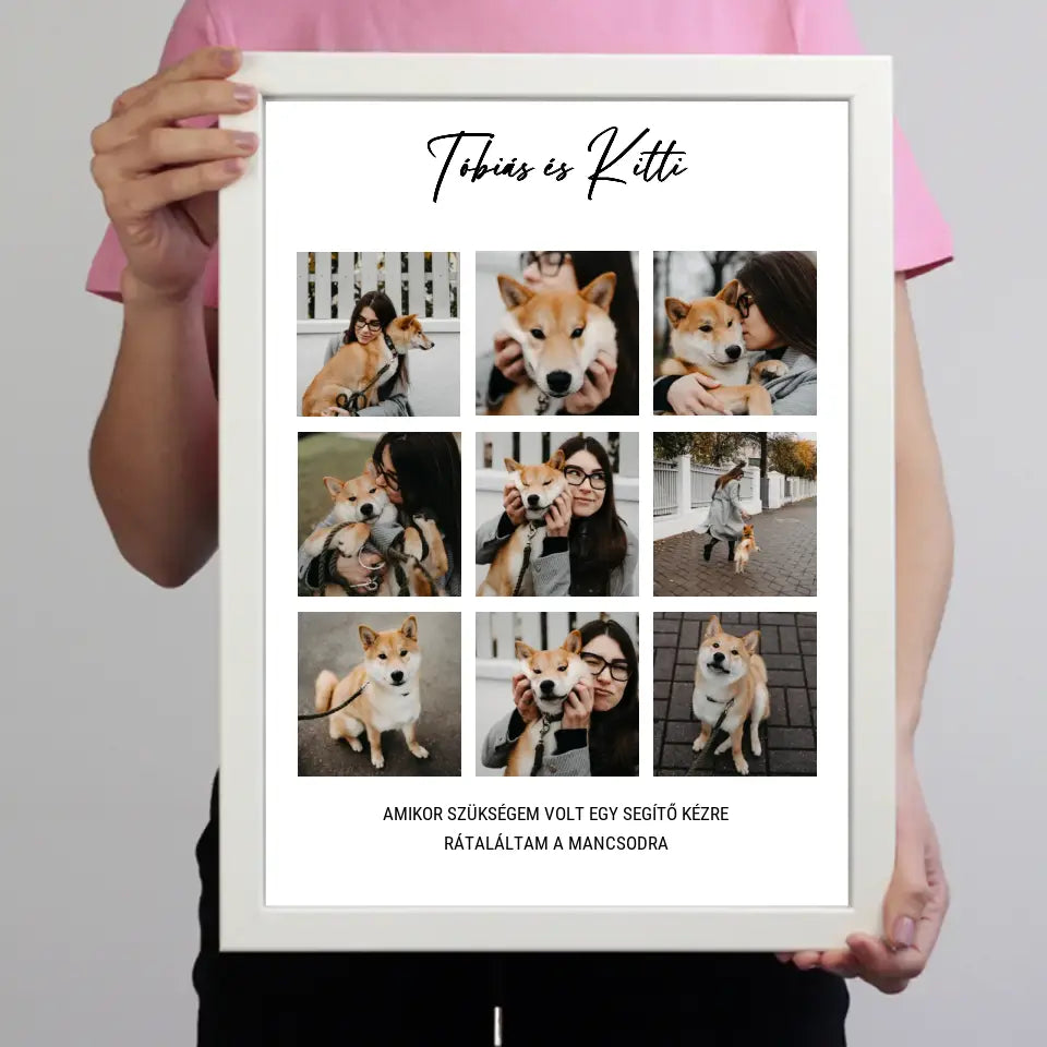 Klasszikus 9 képes fotókollázs falikép felirattal