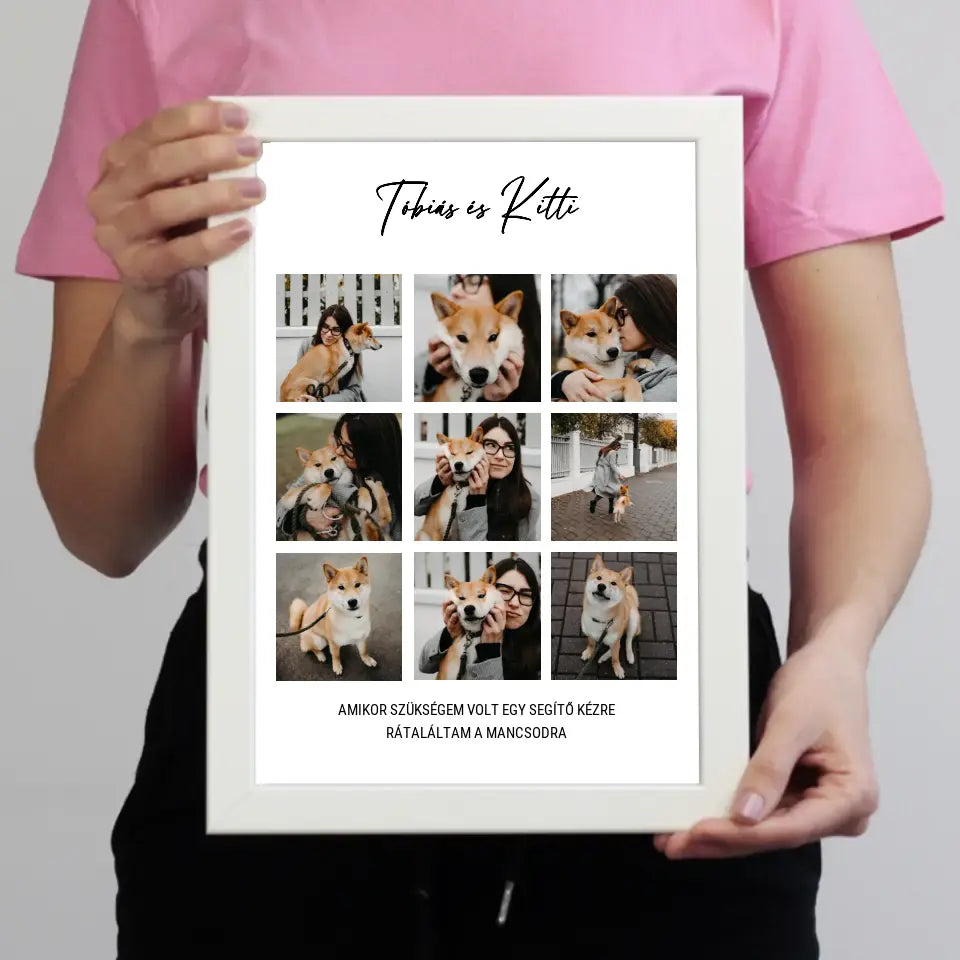 Klasszikus 9 képes fotókollázs falikép felirattal