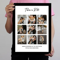 Klasszikus 9 képes fotókollázs falikép felirattal