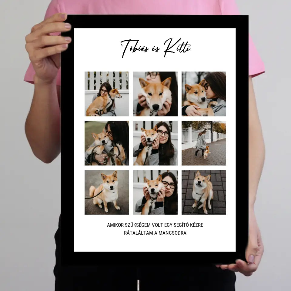 Klasszikus 9 képes fotókollázs falikép felirattal