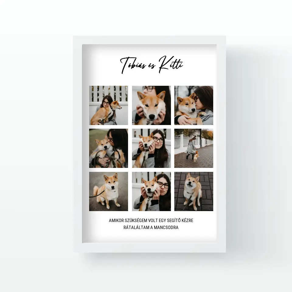 Klasszikus 9 képes fotókollázs falikép felirattal