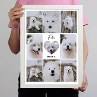 Fotókollázs falikép szívvel a közepén