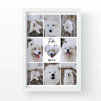 Fotókollázs falikép szívvel a közepén