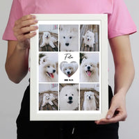 Fotókollázs falikép szívvel a közepén