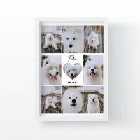 Fotókollázs falikép szívvel a közepén