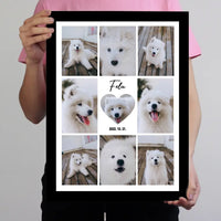 Fotókollázs falikép szívvel a közepén