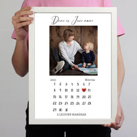 Egyedi falikép saját fotóval és naptárral Nagymamáknak