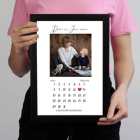 Egyedi falikép saját fotóval és naptárral Nagymamáknak