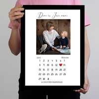 Egyedi falikép saját fotóval és naptárral Nagymamáknak