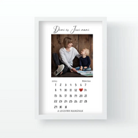 Egyedi falikép saját fotóval és naptárral Nagymamáknak