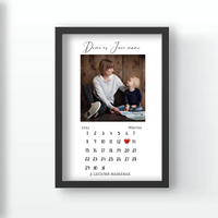 Egyedi falikép saját fotóval és naptárral Nagymamáknak