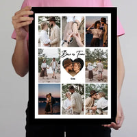 Fotókollázs falikép pároknak szívvel a közepén