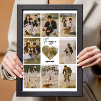 Fotókollázs falikép Apákank szívvel a közepén