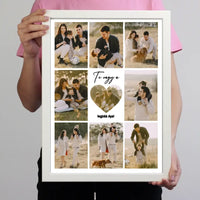 Fotókollázs falikép Apákank szívvel a közepén