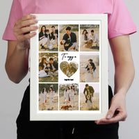 Fotókollázs falikép Apákank szívvel a közepén