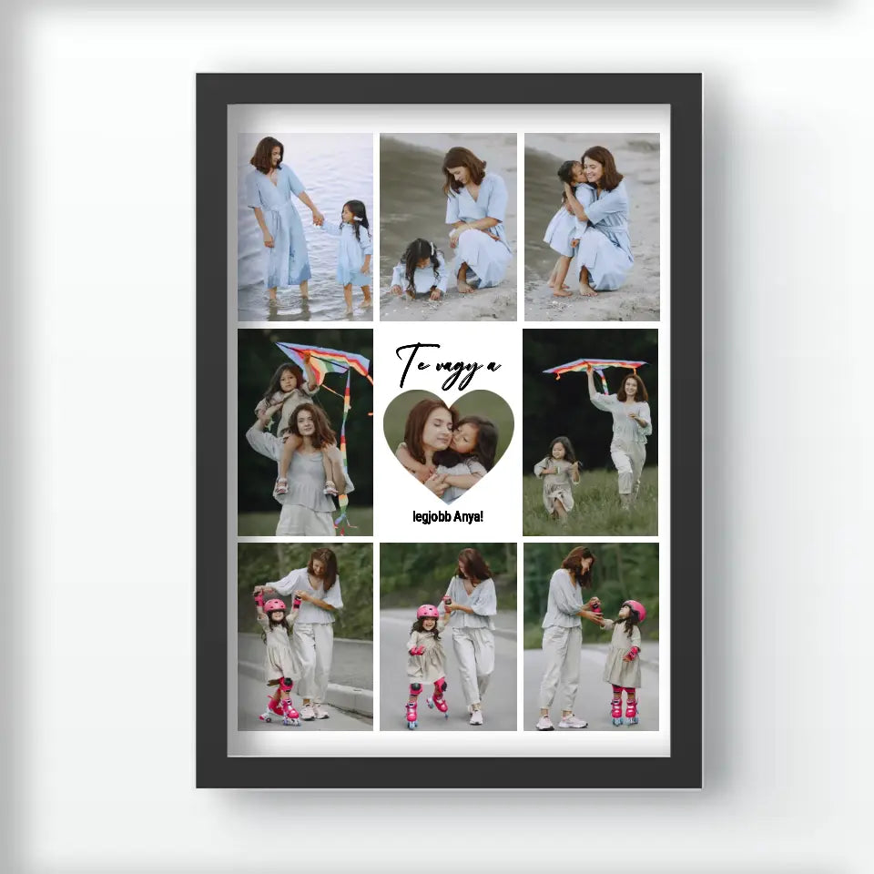 Fotókollázs falikép Anyáknak szívvel a közepén