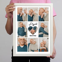 Fotókollázs falikép Nagyszülőknek szívvel a közepén