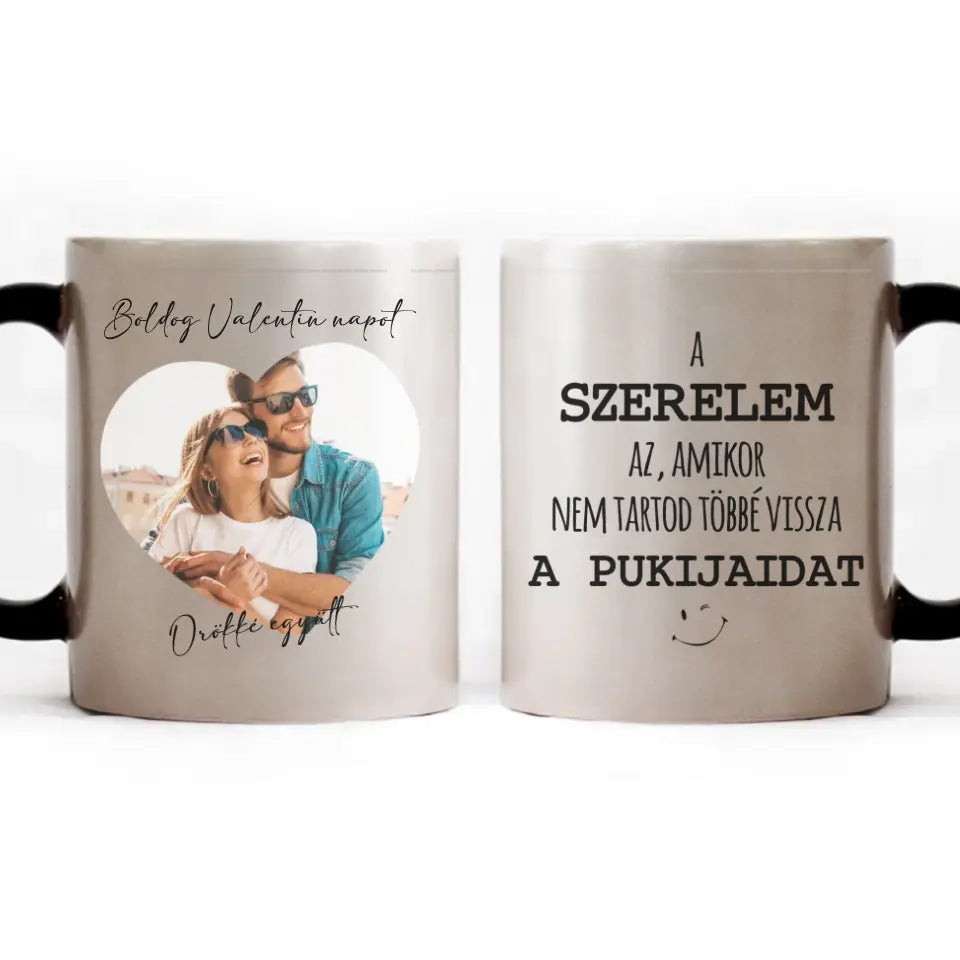 A szerelem az, Valentin napi bögre fényképpel