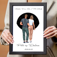 Valentin napi csillagtérképes falikép szerkeszthető karakterekkel