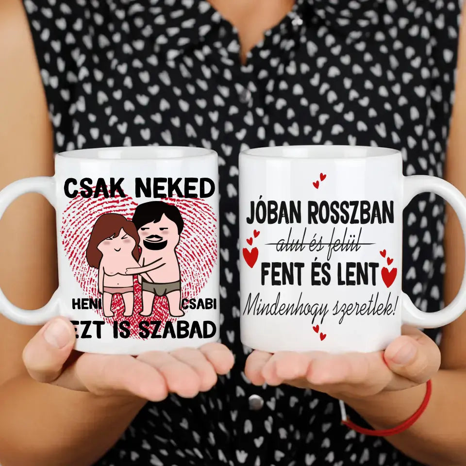 Csak neked vicces bögre pároknak szerkeszthető karakterekkel