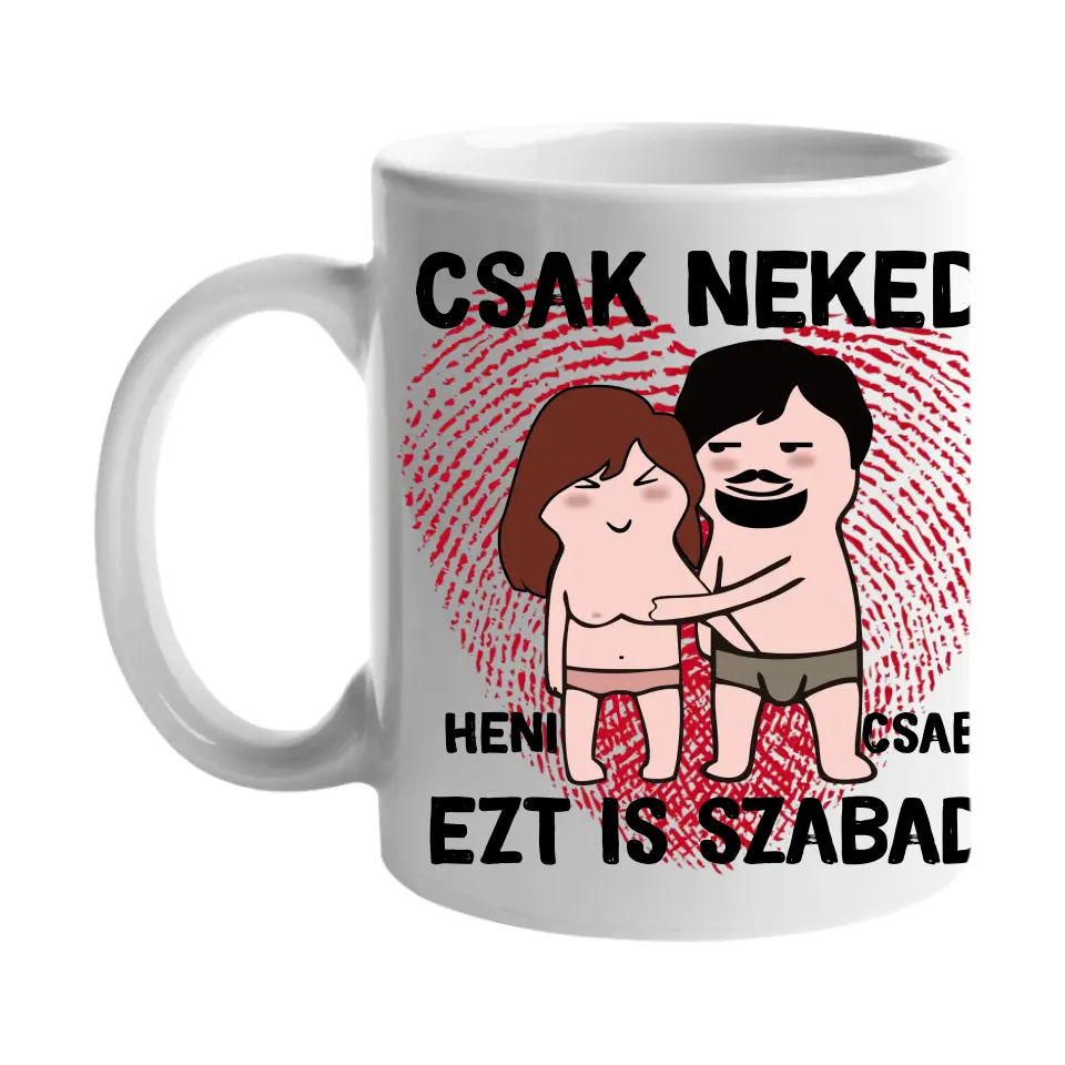 Csak neked vicces bögre pároknak szerkeszthető karakterekkel