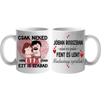 Csak neked vicces bögre pároknak szerkeszthető karakterekkel