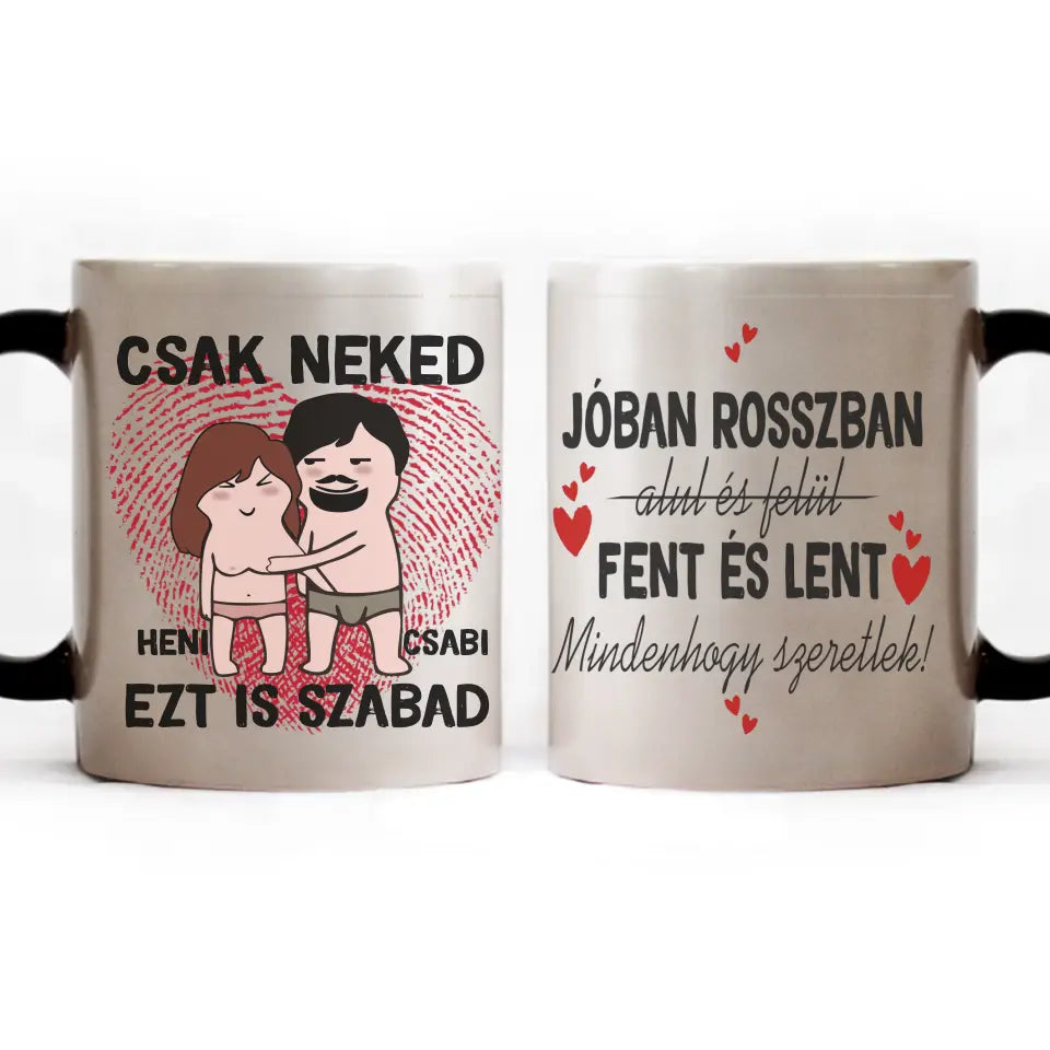 Csak neked vicces bögre pároknak szerkeszthető karakterekkel