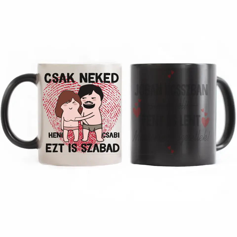 Csak neked vicces bögre pároknak szerkeszthető karakterekkel