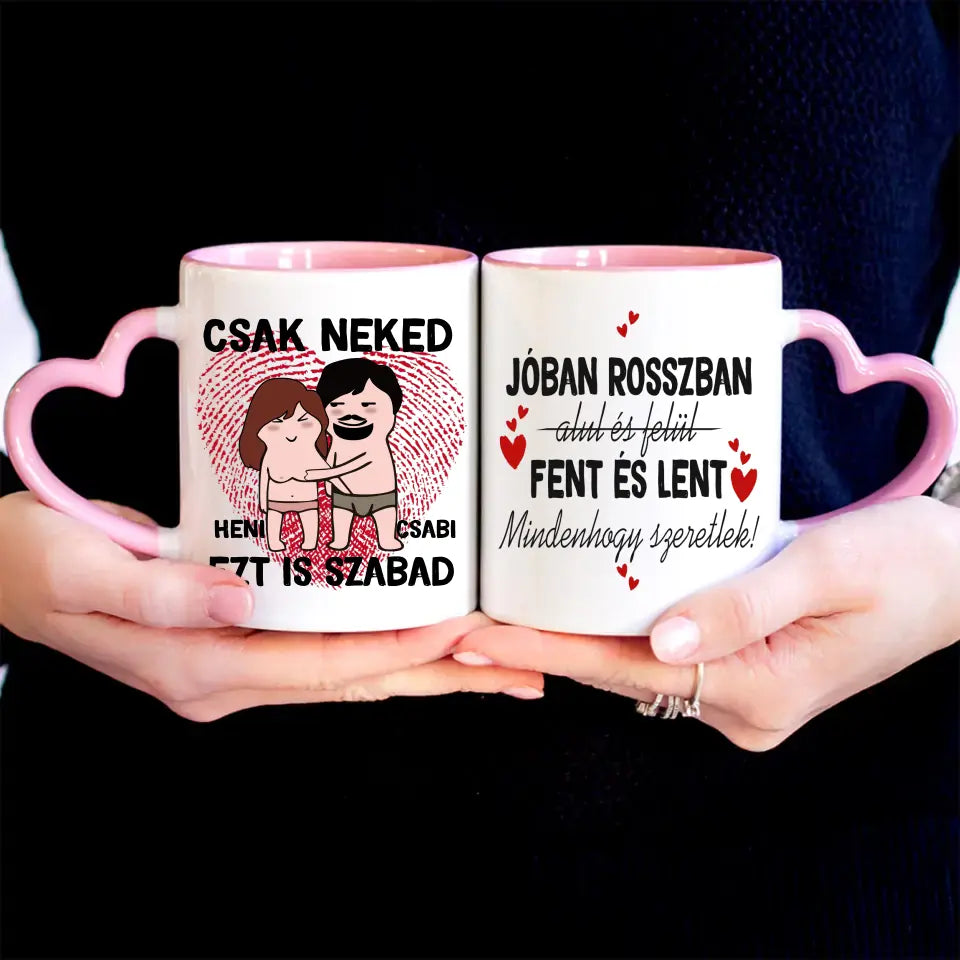 Csak neked vicces bögre pároknak szerkeszthető karakterekkel